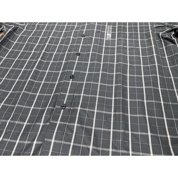 Roundtree & Yorke Button Down Shirt Mens XL Long Sleeve 80s Two-Ply Fabric, Grey - Picture 3 of 13